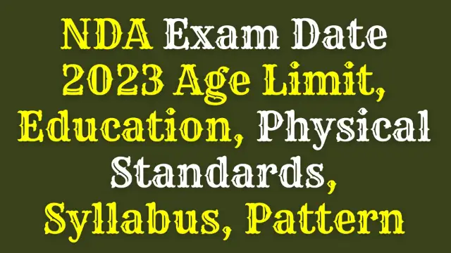 NDA Exam Date 2023