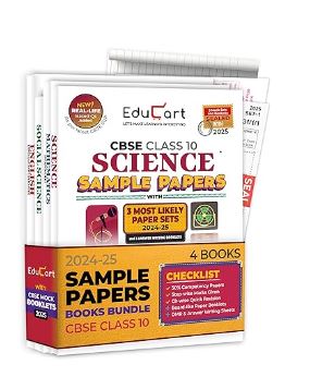 Educart CBSE Sample Paper Class 10 2024-25 - Science, Mathematics (Standard), Social Science & English Combo Set of 4 Books (with exclusive CBSE Mock Booklets) for 2025 Exam